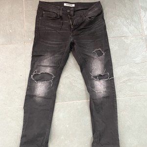EXPRESS Ripped Slim Black Jeans
